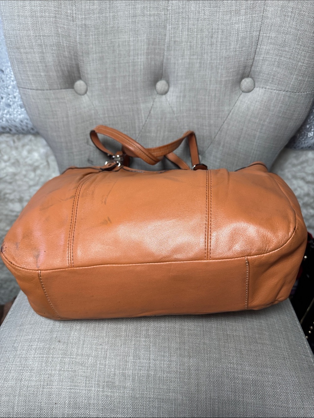 Coach Cognac Leather Tote with Matching Wallet - Picture 3 of 13